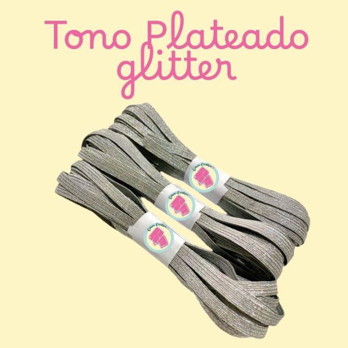 Elástico para Agendas Plateado Glitter