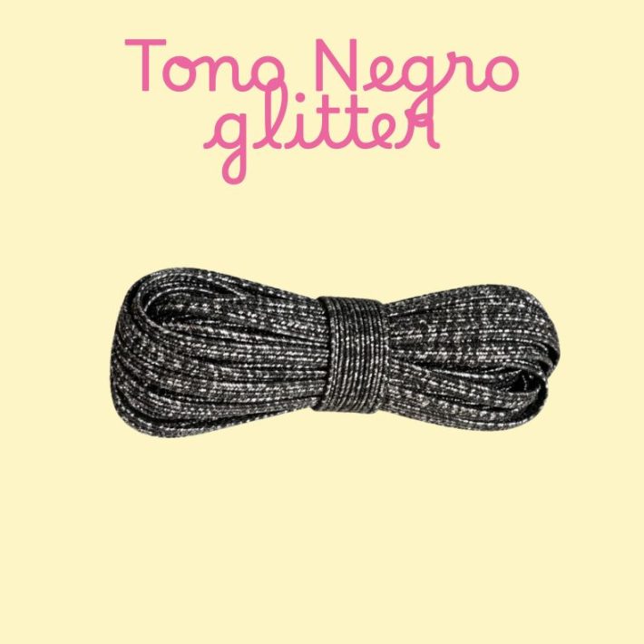 Elástico para Agendas Negro Glitter
