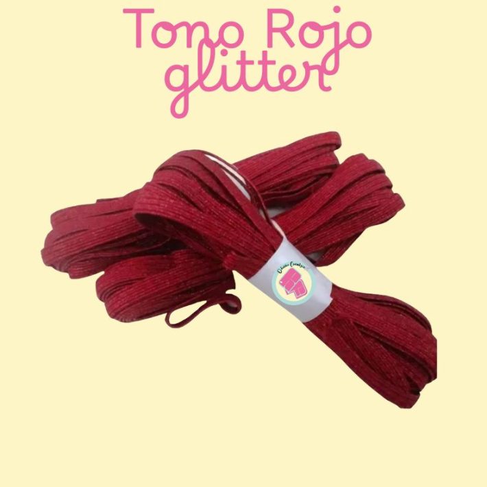 Elástico para Agendas Rojo Glitter